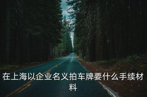 上海市單位車牌拍賣，在上海以企業名義拍車牌要什么手續材料