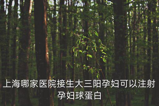 上海哪家醫院接生大三陽孕婦可以注射孕婦球蛋白