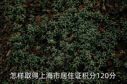 上海市居住證積分指標體系，怎樣取得上海巿居住證積分120分