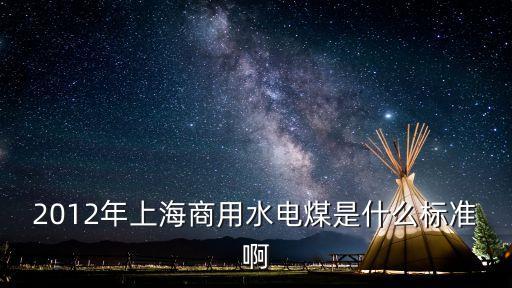 2012年上海商用水電煤是什么標(biāo)準(zhǔn)啊