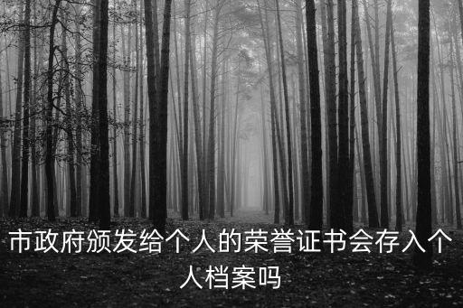 市政府頒發給個人的榮譽證書會存入個人檔案嗎