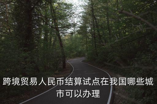 跨境貿易人民幣結算試點在我國哪些城市可以辦理