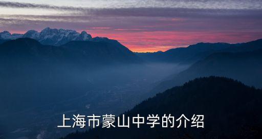上海市蒙山中學的介紹