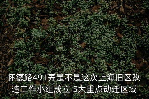 懷德路491弄是不是這次上海舊區(qū)改造工作小組成立 5大重點(diǎn)動(dòng)遷區(qū)域