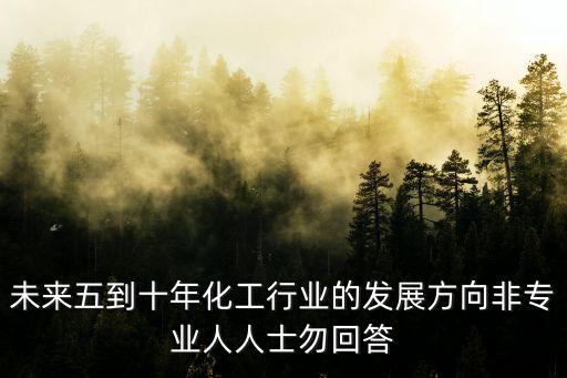 未來五到十年化工行業的發展方向非專業人人士勿回答
