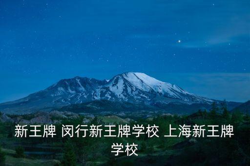 新王牌 閔行新王牌學校 上海新王牌學校