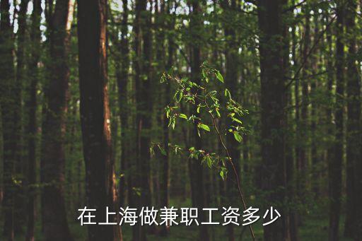 在上海做兼職工資多少