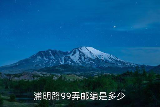 浦明路99弄郵編是多少
