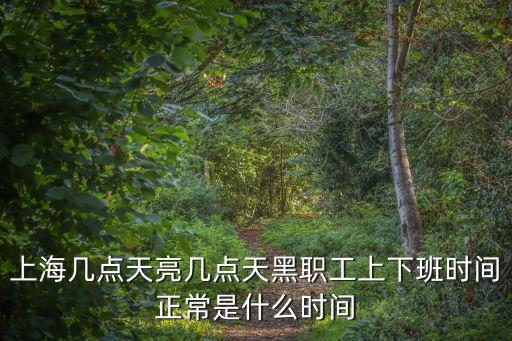 上海幾點天亮幾點天黑職工上下班時間正常是什么時間