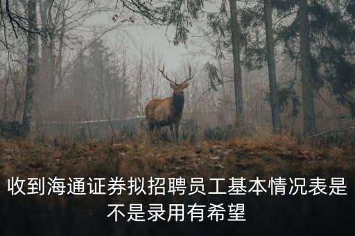 收到海通證券擬招聘員工基本情況表是不是錄用有希望