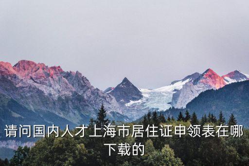 請問國內人才上海市居住證申領表在哪下載的
