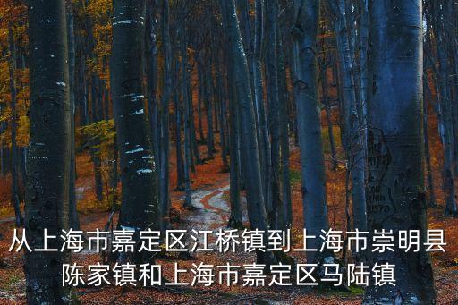 從上海市嘉定區江橋鎮到上海市崇明縣陳家鎮和上海市嘉定區馬陸鎮