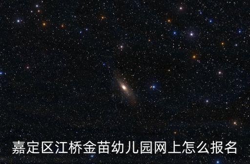 嘉定區江橋金苗幼兒園網上怎么報名