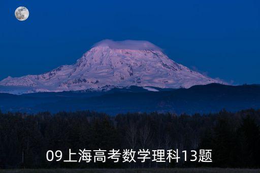 09上海高考數學理科13題