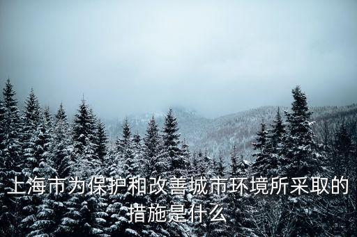 上海市為保護和改善城市環境所采取的措施是什么