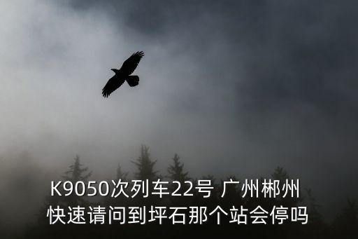 K9050次列車22號 廣州郴州 快速請問到坪石那個(gè)站會停嗎
