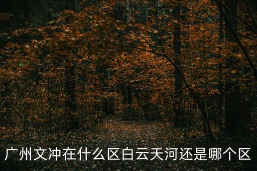 廣州文沖在什么區白云天河還是哪個區