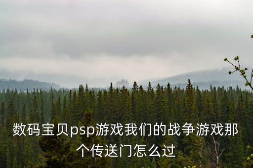 數碼寶貝psp游戲我們的戰爭游戲那個傳送門怎么過