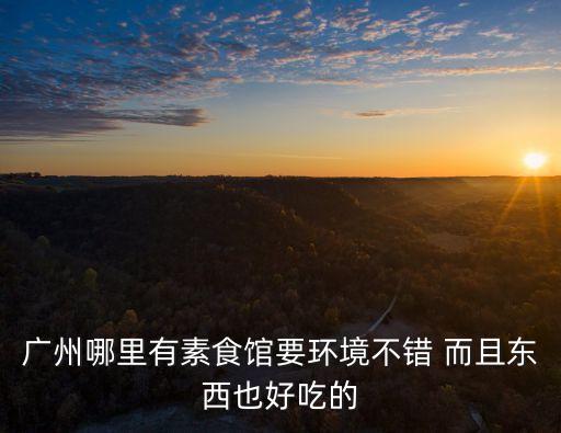 廣州哪里有素食館要環(huán)境不錯(cuò) 而且東西也好吃的