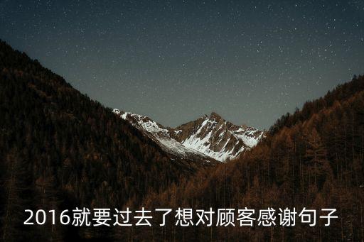2016就要過去了想對顧客感謝句子