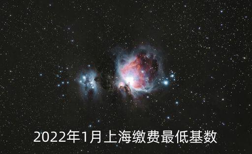 2022年1月上海繳費最低基數