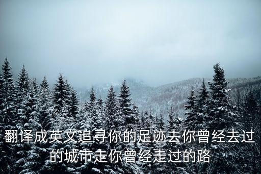 翻譯成英文追尋你的足跡去你曾經去過的城市走你曾經走過的路