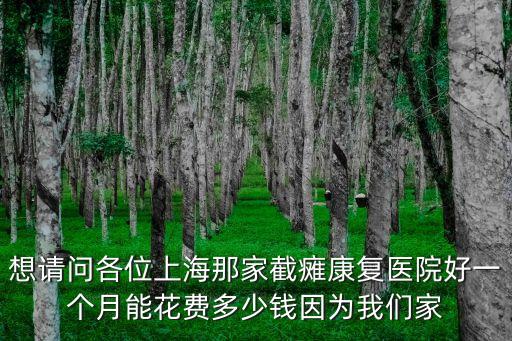 想請問各位上海那家截癱康復醫院好一個月能花費多少錢因為我們家