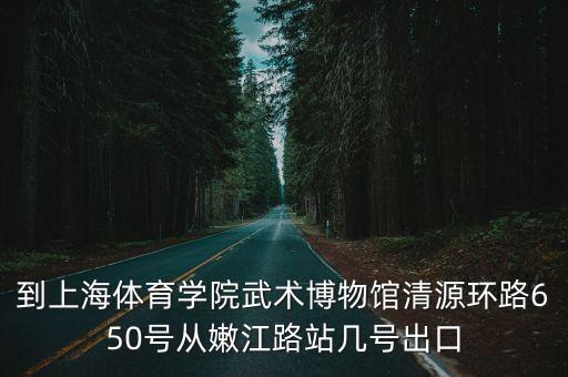 到上海體育學院武術博物館清源環路650號從嫩江路站幾號出口