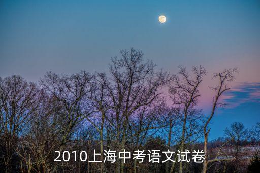 2010上海中考語文試卷