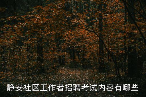 靜安社區(qū)工作者招聘考試內容有哪些