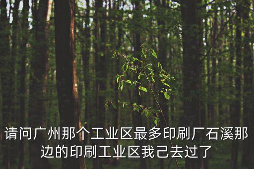 廣州日報石溪印刷廠，請問廣州那個工業區最多印刷廠石溪那邊的印刷工業區我己去過了