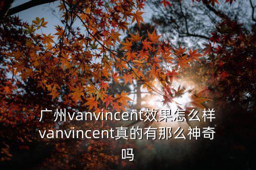 廣州vanvincent效果怎么樣vanvincent真的有那么神奇嗎