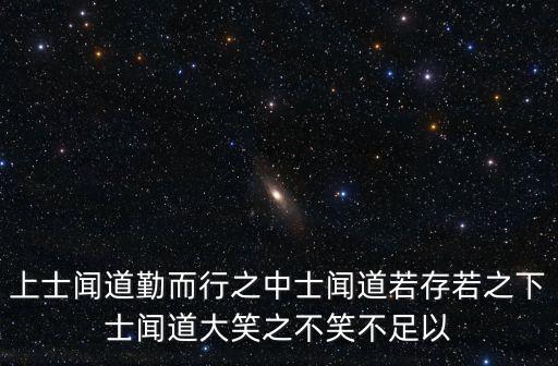 上士聞道勤而行之中士聞道若存若之下士聞道大笑之不笑不足以