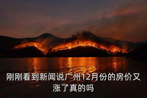 剛剛看到新聞說廣州12月份的房價又漲了真的嗎