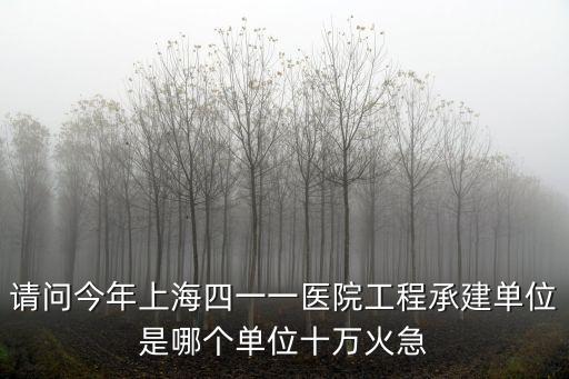 上海市新建醫(yī)院招標(biāo)項目，請問今年上海四一一醫(yī)院工程承建單位是哪個單位十萬火急