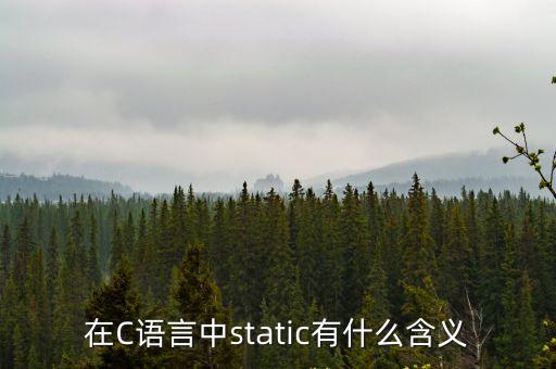 c語言static，在C語言中static有什么含義