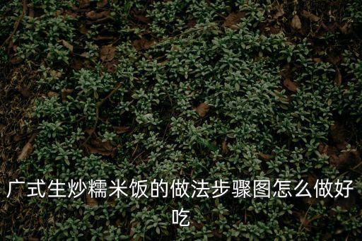 廣式生炒糯米飯的做法步驟圖怎么做好吃