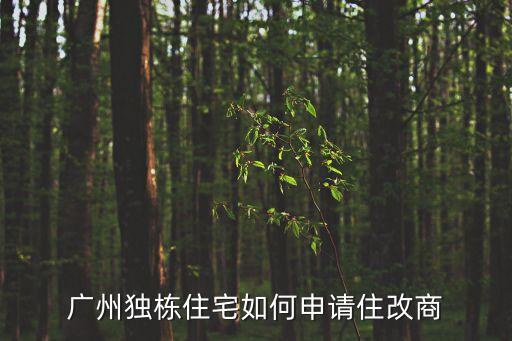 廣州獨(dú)棟住宅如何申請(qǐng)住改商