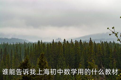 誰能告訴我上海初中數學用的什么教材