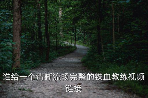 誰給一個清晰流暢完整的鐵血教練視頻鏈接