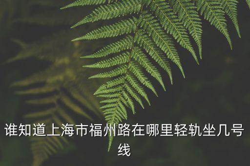 上海市福州路34附近地鐵，誰知道上海市福州路在哪里輕軌坐幾號線
