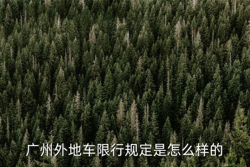 廣州站外地車限行規(guī)矩，廣州市關(guān)于外地車是怎么限行的哪位大神知道的非常感謝