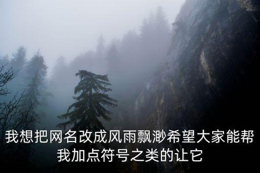 我想把網名改成風雨飄渺希望大家能幫我加點符號之類的讓它