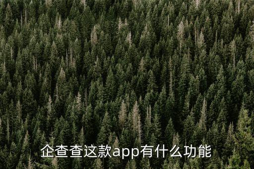 企查查這款app有什么功能