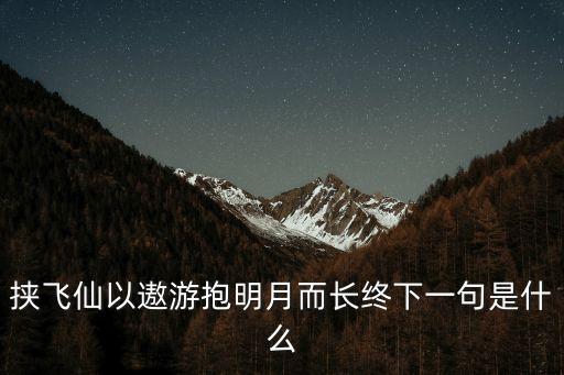 挾飛仙以遨游抱明月而長(zhǎng)終下一句是什么