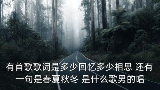 有首歌歌詞是多少回憶多少相思 還有一句是春夏秋冬 是什么歌男的唱