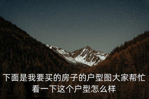 下面是我要買的房子的戶型圖大家?guī)兔匆幌逻@個戶型怎么樣
