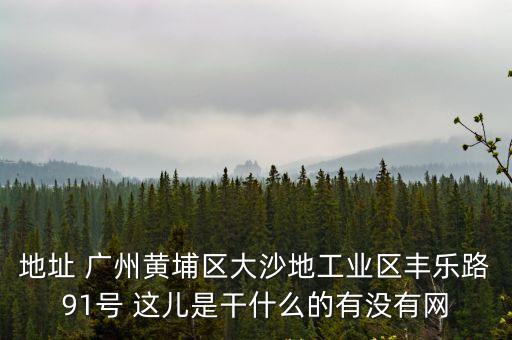 地址 廣州黃埔區(qū)大沙地工業(yè)區(qū)豐樂(lè)路91號(hào) 這兒是干什么的有沒(méi)有網(wǎng)