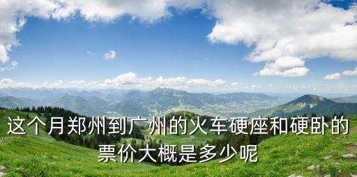 這個月鄭州到廣州的火車硬座和硬臥的票價大概是多少呢