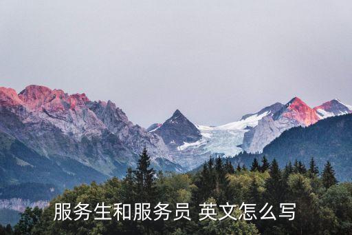 服務生和服務員 英文怎么寫